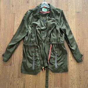 Anthropologie Gisborne Obi Trench Anorak Olive Green Jacket Women’s XL